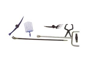 鋼叉、道鎬、撬棍、螺旋道釘扳手等